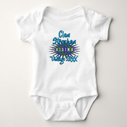 Clan Strachan Tartan Burst geboortejaar Romper (Voorkant)