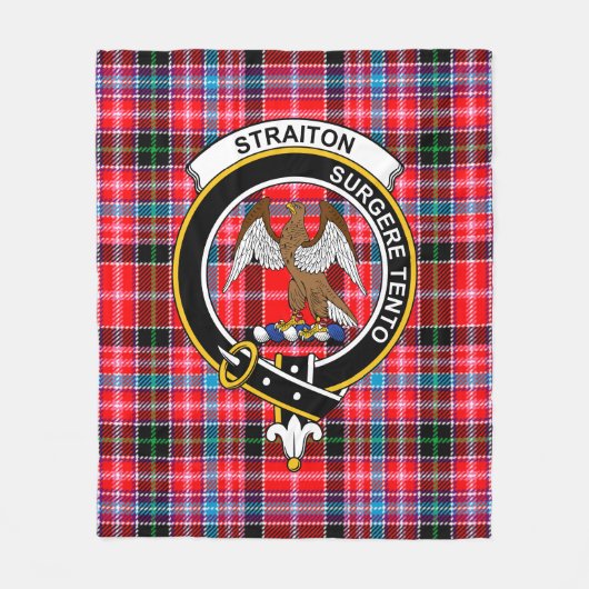 Clan Straiton Tartan Pset Fleece Deken (Voorkant)
