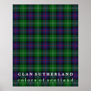 Clan Sutherland Colors of Scotland Tartan Poster
