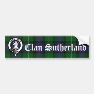 Clan Sutherland Crest Badge & Tartan Bumpersticker