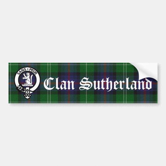 Clan Sutherland Crest Badge & Tartan Bumpersticker (Voorkant)