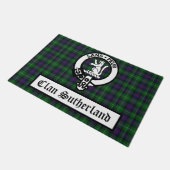 Clan Sutherland Crest Badge & Tartan Deurmat (Schuin)