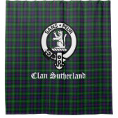 Clan Sutherland Crest Badge & Tartan Douchegordijn (Voorkant)