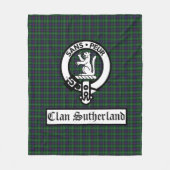 Clan Sutherland Crest Badge & Tartan Fleece Deken (Voorkant)