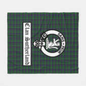 Clan Sutherland Crest Badge & Tartan Fleece Deken (Voorkant (Horizontaal))