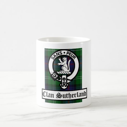 Clan Sutherland Crest Badge & Tartan Koffiemok (Center)