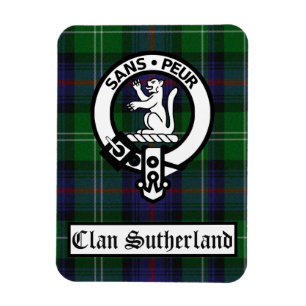 Clan Sutherland Crest Badge & Tartan Magneet