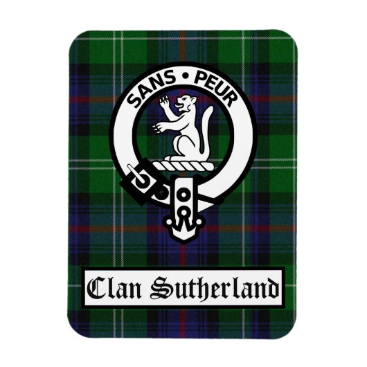 Clan Sutherland Crest Badge & Tartan Magneet (Verticaal)