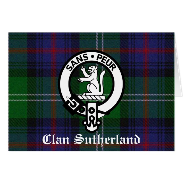 Clan Sutherland Crest & Tartan (Voorkant Horizontaal)