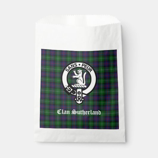 Clan Sutherland Crest & Tartan Bedankzakje (Voorkant)