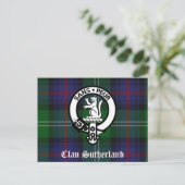 Clan Sutherland Crest & Tartan Briefkaart (Staand voorkant)