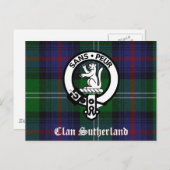 Clan Sutherland Crest & Tartan Briefkaart (Voorkant / Achterkant)
