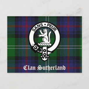 Clan Sutherland Crest & Tartan Briefkaart