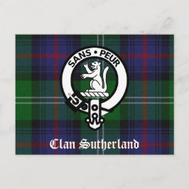 Clan Sutherland Crest & Tartan Briefkaart