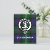 Clan Sutherland Crest & Tartan Briefkaart (Staand voorkant)