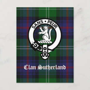 Clan Sutherland Crest & Tartan Briefkaart