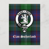 Clan Sutherland Crest & Tartan Briefkaart (Voorkant)