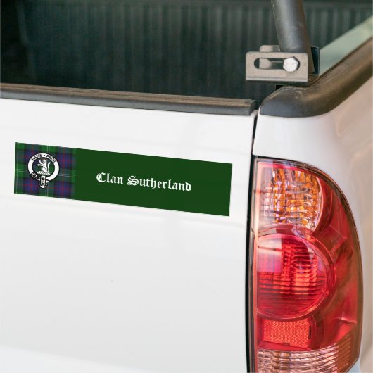 Clan Sutherland Crest & Tartan Bumpersticker (Op Truck)