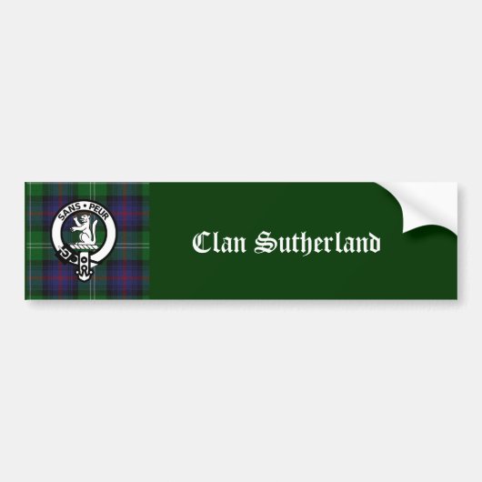 Clan Sutherland Crest & Tartan Bumpersticker (Voorkant)