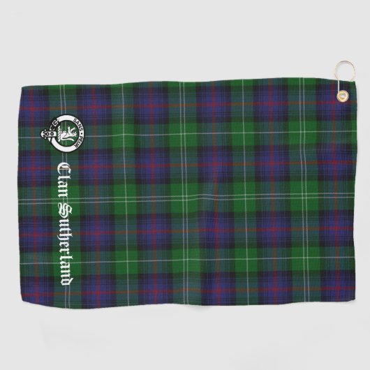 Clan Sutherland Crest & Tartan  Golfhanddoek (Horizontaal)
