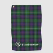 Clan Sutherland Crest & Tartan Golfhanddoek (Voorkant)