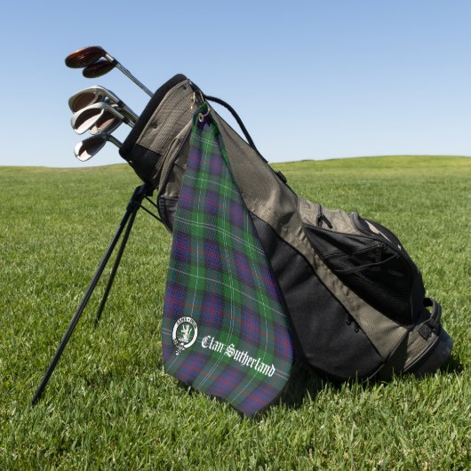 Clan Sutherland Crest & Tartan Golfhanddoek (Groen)