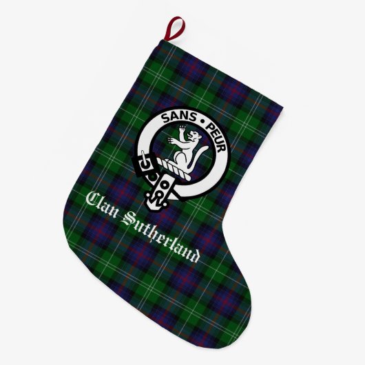 Clan Sutherland Crest & Tartan  Grote Kerstsok (Voorkant (Hangend))