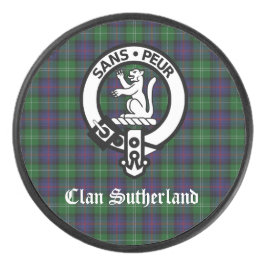 Clan Sutherland Crest & Tartan Hockey Puck
