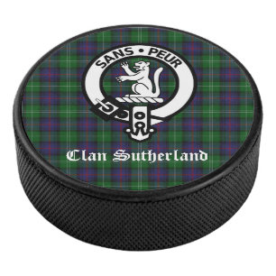 Clan Sutherland Crest & Tartan Hockey Puck
