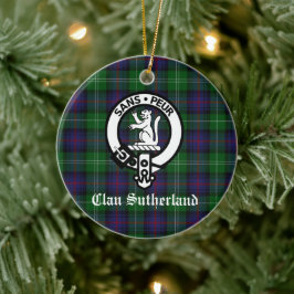 Clan Sutherland Crest & Tartan Keramisch Ornament