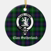 Clan Sutherland Crest & Tartan  Keramisch Ornament (Voorkant)