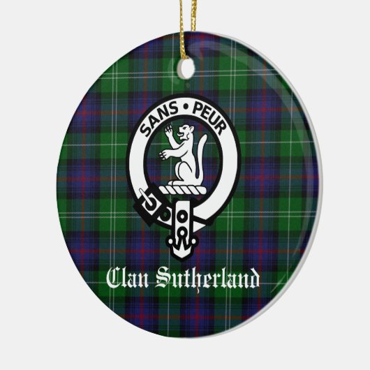 Clan Sutherland Crest & Tartan Keramisch Ornament (Links)