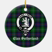 Clan Sutherland Crest & Tartan  Keramisch Ornament (Achterkant)