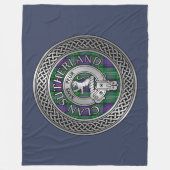 Clan Sutherland Crest & Tartan Knot Fleece Deken (Voorkant)