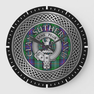 Clan Sutherland Crest & Tartan Knot Grote Klok