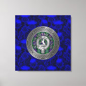 Clan Sutherland Crest & Tartan Knot op Thistle Canvas Afdruk (Voorkant)