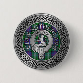 Clan Sutherland Crest & Tartan Knot Ronde Button 5,7 Cm (Voorkant)