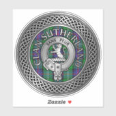 Clan Sutherland Crest & Tartan Knot Sticker (Vel)