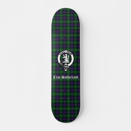 Clan Sutherland Crest & Tartan Persoonlijk Skateboard (Voorkant)