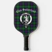 Clan Sutherland Crest & Tartan Pickleball Paddle (Voorkant)