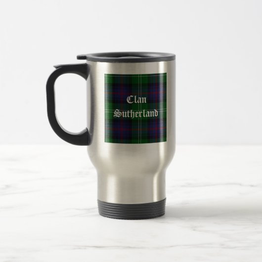 Clan Sutherland Crest & Tartan Reisbeker (Links)