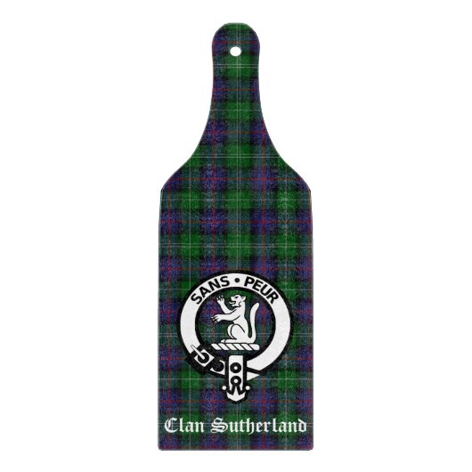 Clan Sutherland Crest & Tartan Snijplank (Voorkant)