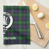 Clan Sutherland Crest & Tartan Theedoek (Quarter Fold)