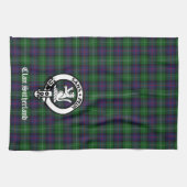 Clan Sutherland Crest & Tartan Theedoek (Horizontaal)