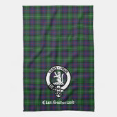 Clan Sutherland Crest & Tartan Theedoek (Verticaal)