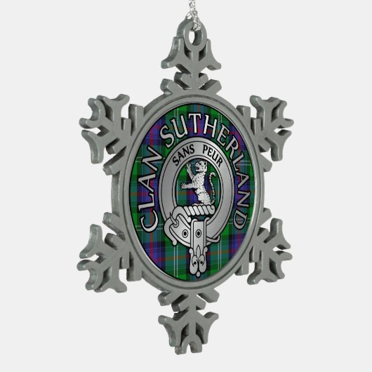 Clan Sutherland Crest & Tartan Tin Sneeuwvlok Ornament (Links)
