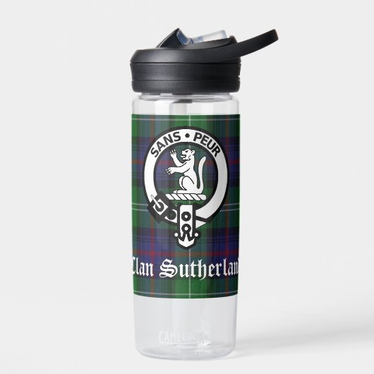 Clan Sutherland Crest & Tartan Waterfles (Links)