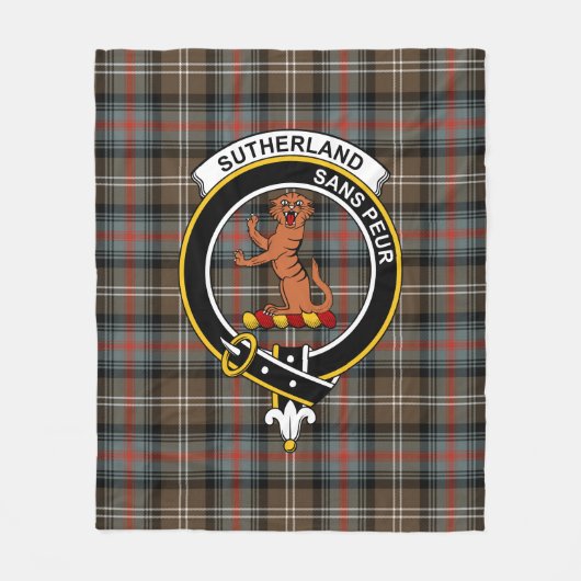 Clan Sutherland I Verweerde Tartan Plaid Fleece Deken (Voorkant)