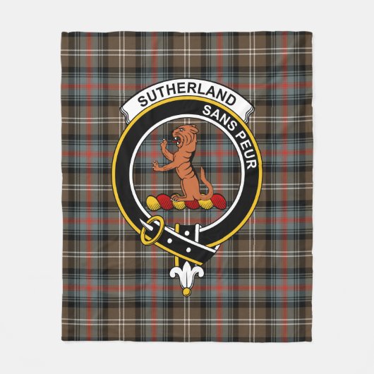 Clan Sutherland II Weathered Tartan Pset Fleece Deken (Voorkant)