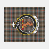 Clan Sutherland II Weathered Tartan Pset Fleece Deken (Voorkant (Horizontaal))
